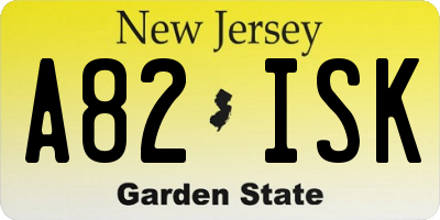 NJ license plate A82ISK