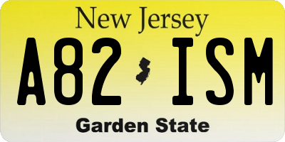 NJ license plate A82ISM