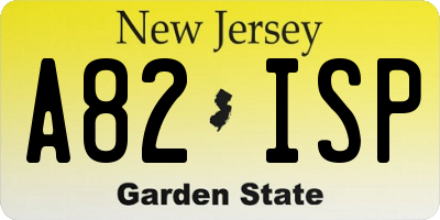 NJ license plate A82ISP