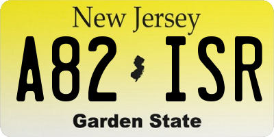 NJ license plate A82ISR