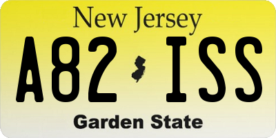 NJ license plate A82ISS