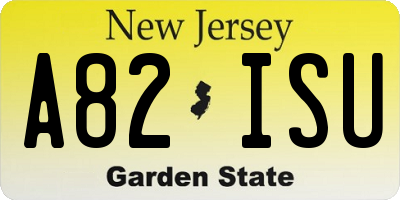 NJ license plate A82ISU