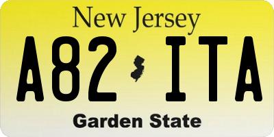 NJ license plate A82ITA