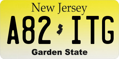 NJ license plate A82ITG