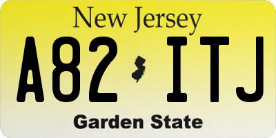 NJ license plate A82ITJ