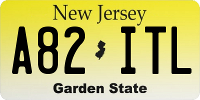 NJ license plate A82ITL
