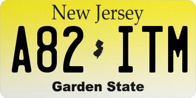 NJ license plate A82ITM