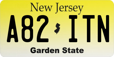 NJ license plate A82ITN