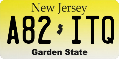 NJ license plate A82ITQ