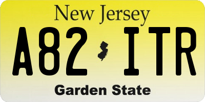 NJ license plate A82ITR