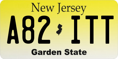 NJ license plate A82ITT