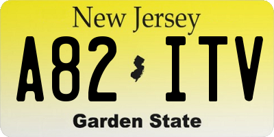 NJ license plate A82ITV