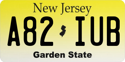 NJ license plate A82IUB
