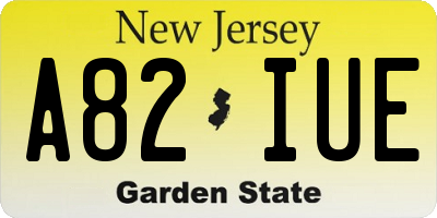 NJ license plate A82IUE