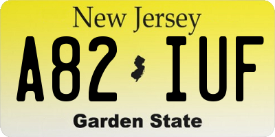 NJ license plate A82IUF