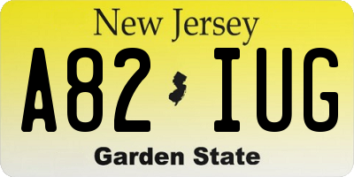 NJ license plate A82IUG