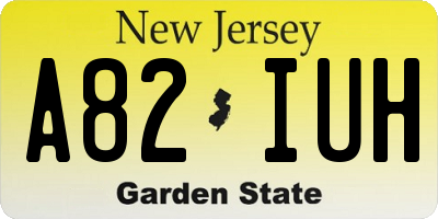 NJ license plate A82IUH