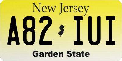 NJ license plate A82IUI
