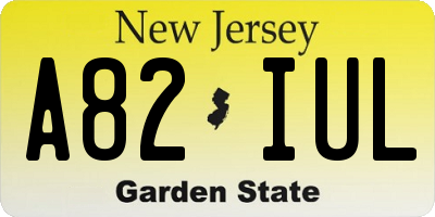 NJ license plate A82IUL