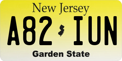 NJ license plate A82IUN