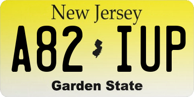 NJ license plate A82IUP