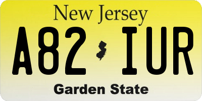 NJ license plate A82IUR