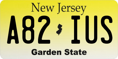 NJ license plate A82IUS