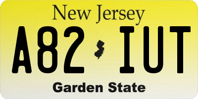 NJ license plate A82IUT