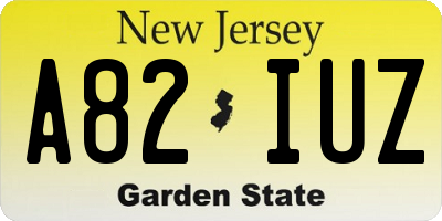 NJ license plate A82IUZ