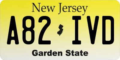 NJ license plate A82IVD