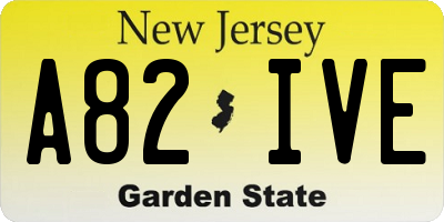 NJ license plate A82IVE
