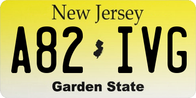 NJ license plate A82IVG