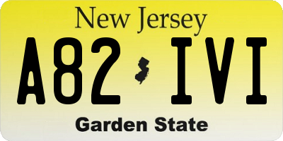 NJ license plate A82IVI