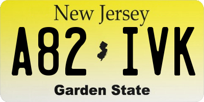 NJ license plate A82IVK