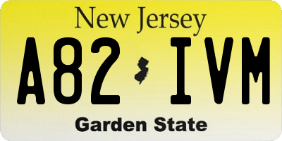 NJ license plate A82IVM