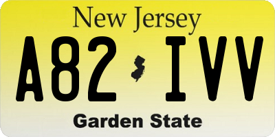 NJ license plate A82IVV