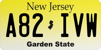 NJ license plate A82IVW