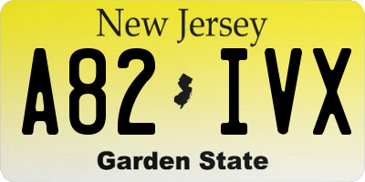 NJ license plate A82IVX