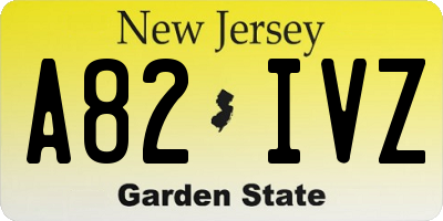 NJ license plate A82IVZ