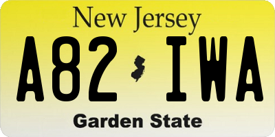 NJ license plate A82IWA