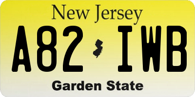 NJ license plate A82IWB