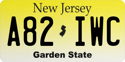 NJ license plate A82IWC