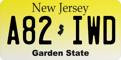NJ license plate A82IWD