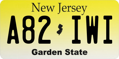 NJ license plate A82IWI