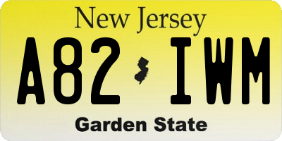NJ license plate A82IWM