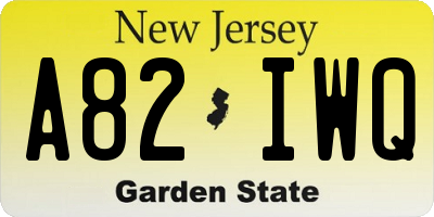 NJ license plate A82IWQ