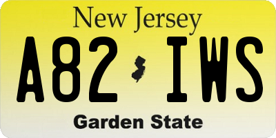 NJ license plate A82IWS
