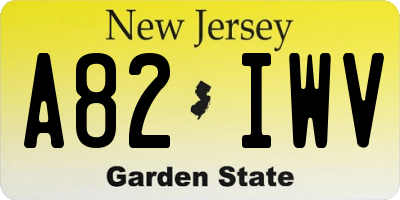 NJ license plate A82IWV