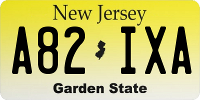 NJ license plate A82IXA