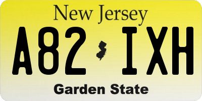 NJ license plate A82IXH